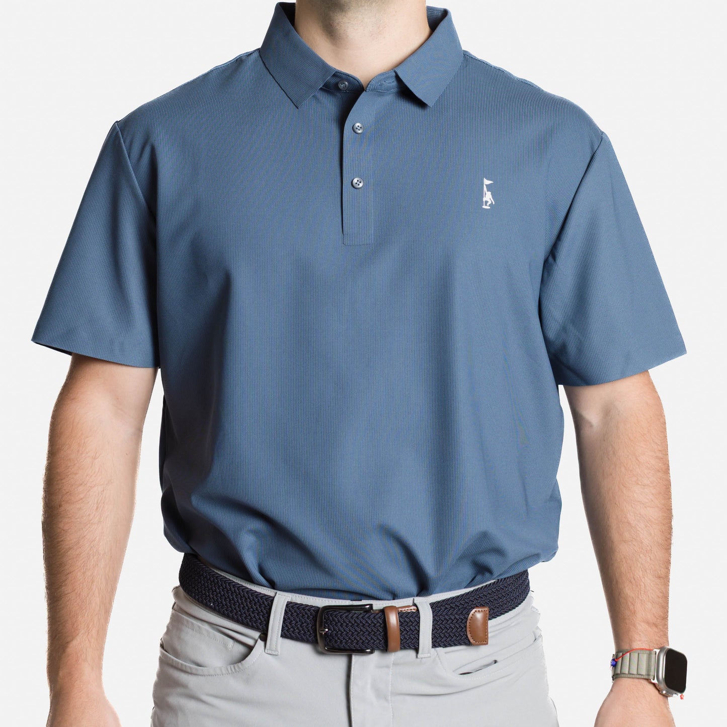 Waffle Polo - Light Blue
